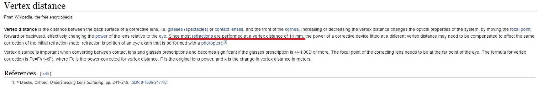 Spectacle Calculator By CooperVision Default Vertex Distance